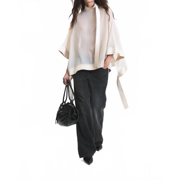 NEW DELUC carter sheer blouse in ecru
